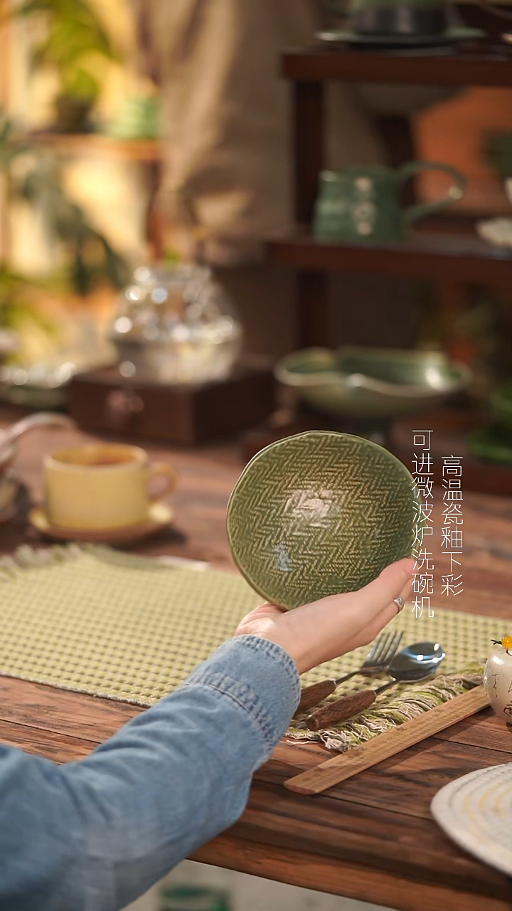 摆件陶景德镇手作餐具@@