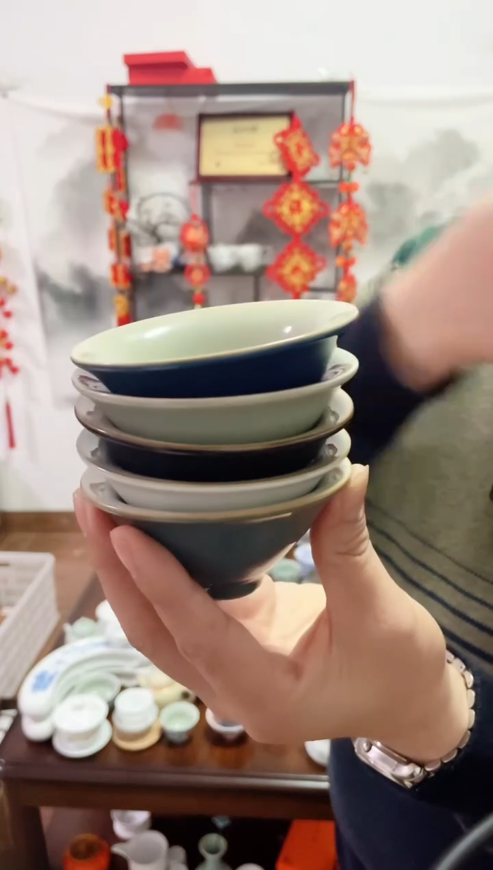 【闪购商品】【瓷心匠物】直播间福利专款五福斗笠杯5个