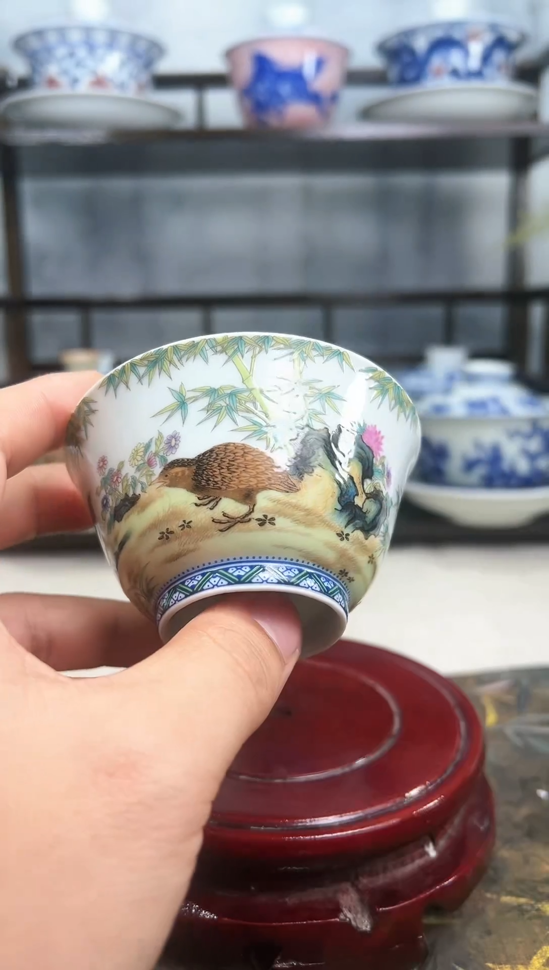 【闪购商品】杯子景德镇粉彩安居乐业品茗杯