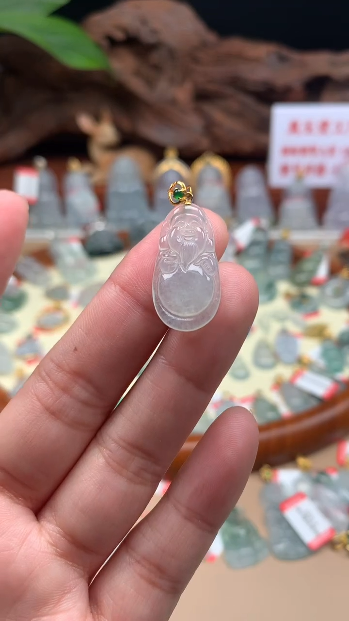 【闪购商品】翡翠颈饰18K金镶嵌财爷