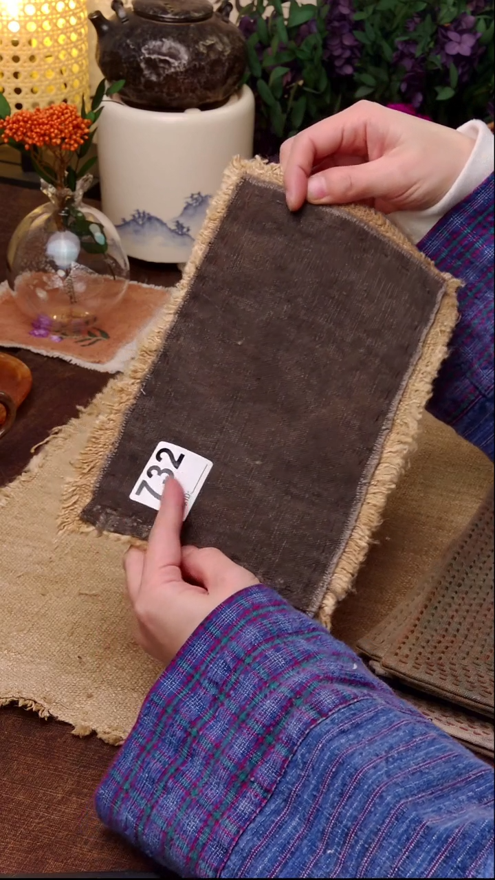 ?**? Cici手作刺子绣柿染壶垫杯垫732