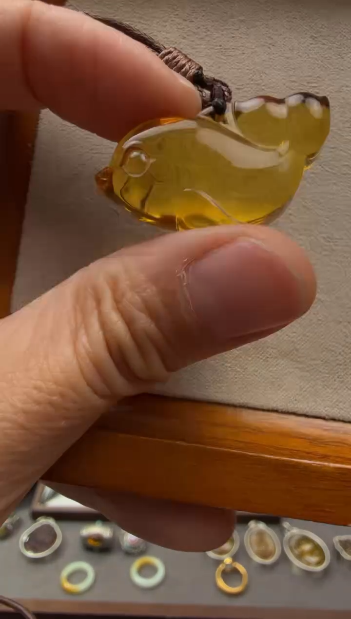 琥珀颈饰未镶嵌海豚