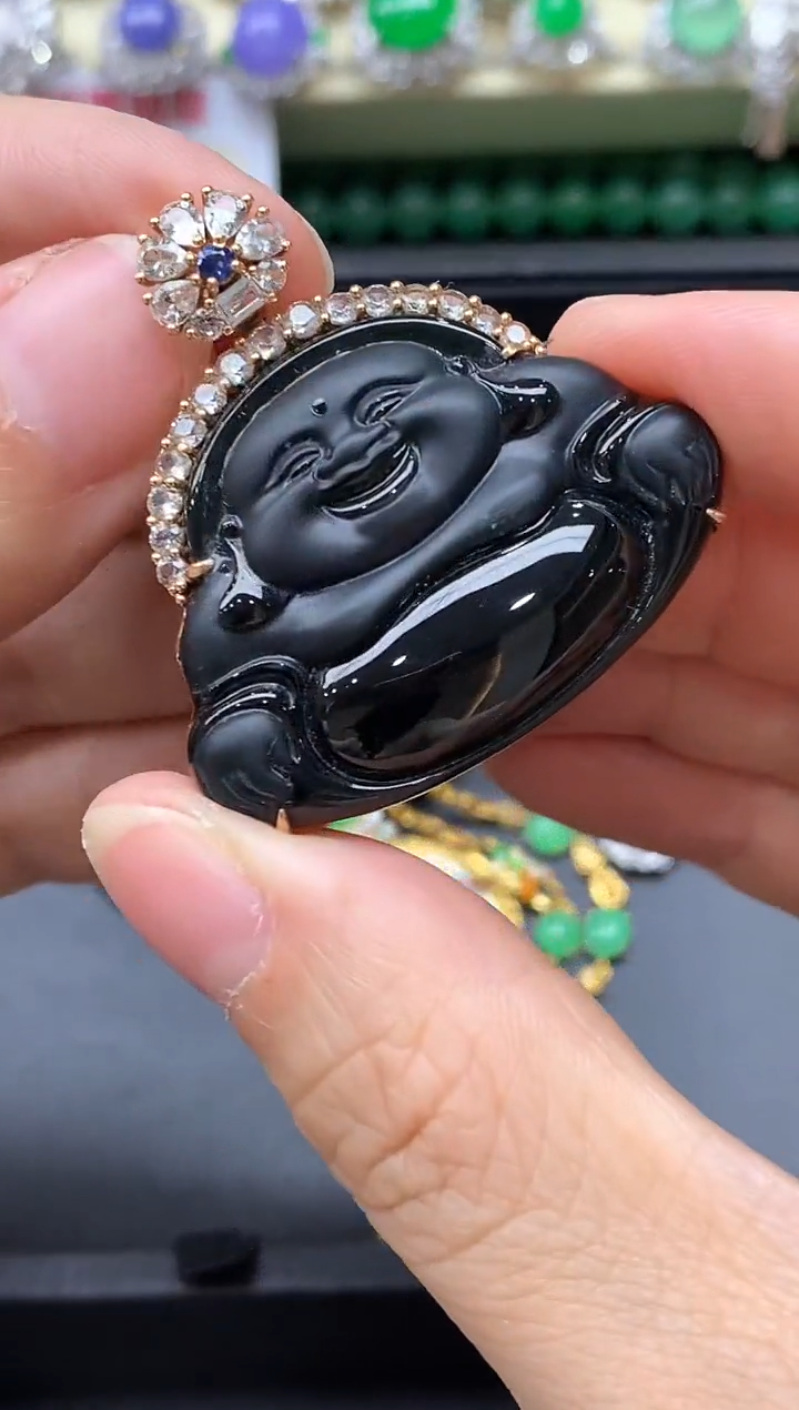 颈饰18K金镶嵌翡翠726-中国好珍宝