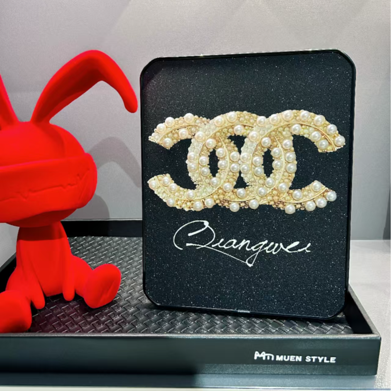 DIY立体珍珠3C摆台自粘电视柜酒柜摆件画卧室床头轻奢高级摆放画