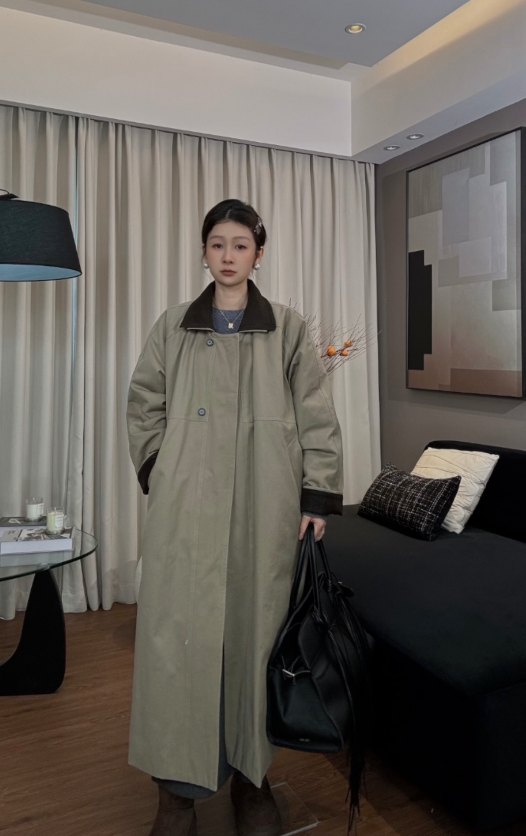 年终清仓  长款气质韩版白鸭绒风衣外套【NO退NO换】