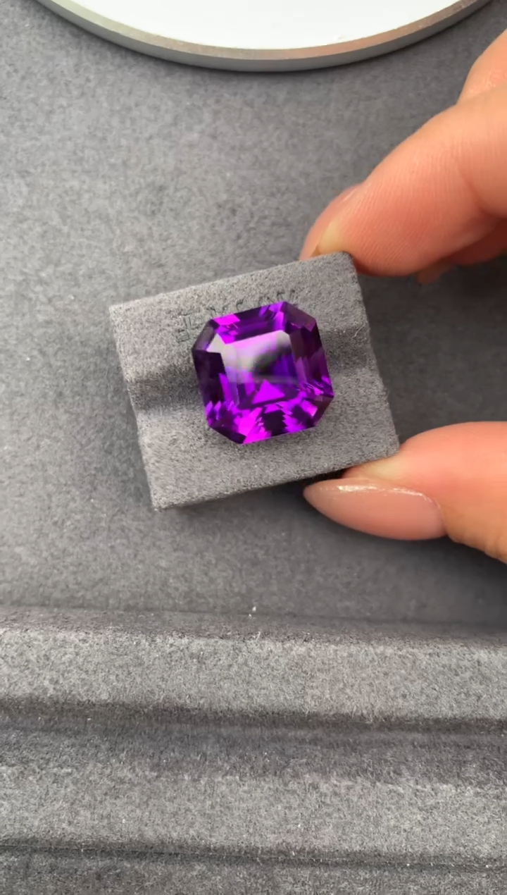 未镶嵌珠宝半成品紫晶13.5ct紫水晶  定制   FG 