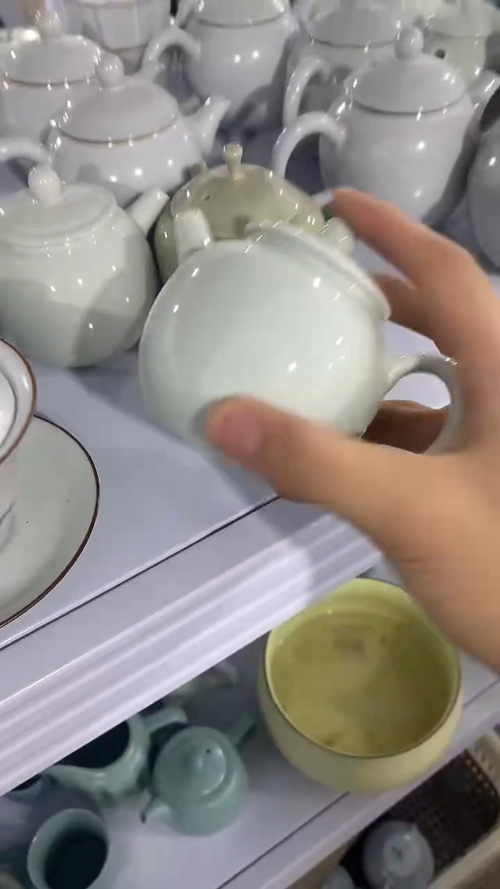 陶瓷【新粉福利】汝窑茶壶盖碗茶杯主人杯微矿点