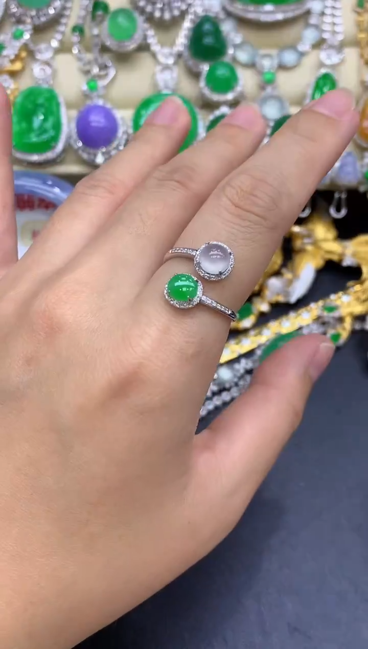 18K金镶嵌戒指翡翠270-中国好珍宝