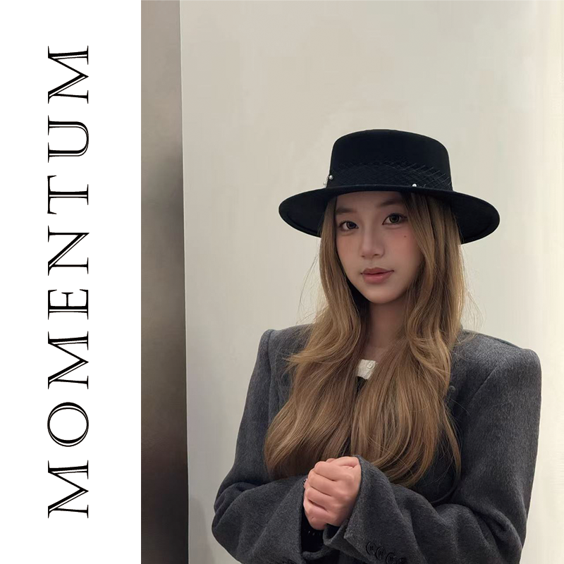 【西洋舞曲】手工100羊毛礼帽女款澳洲羊毛礼帽大头围小香风专柜款