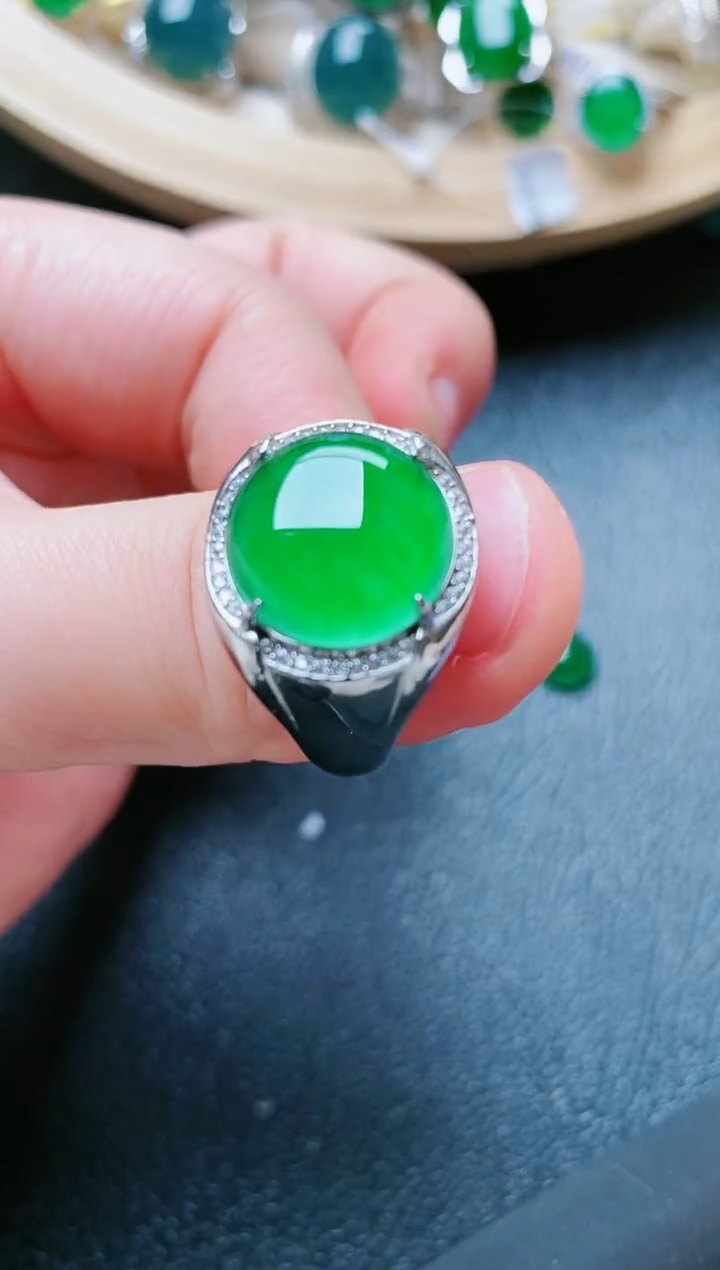 【闪购商品】翡翠戒指银S925镶嵌1111