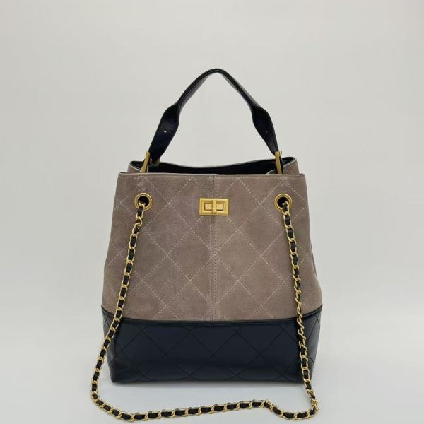 【特特甄选】XKY-3629-灰色小众轻奢百搭包绣线真皮经典女包时尚