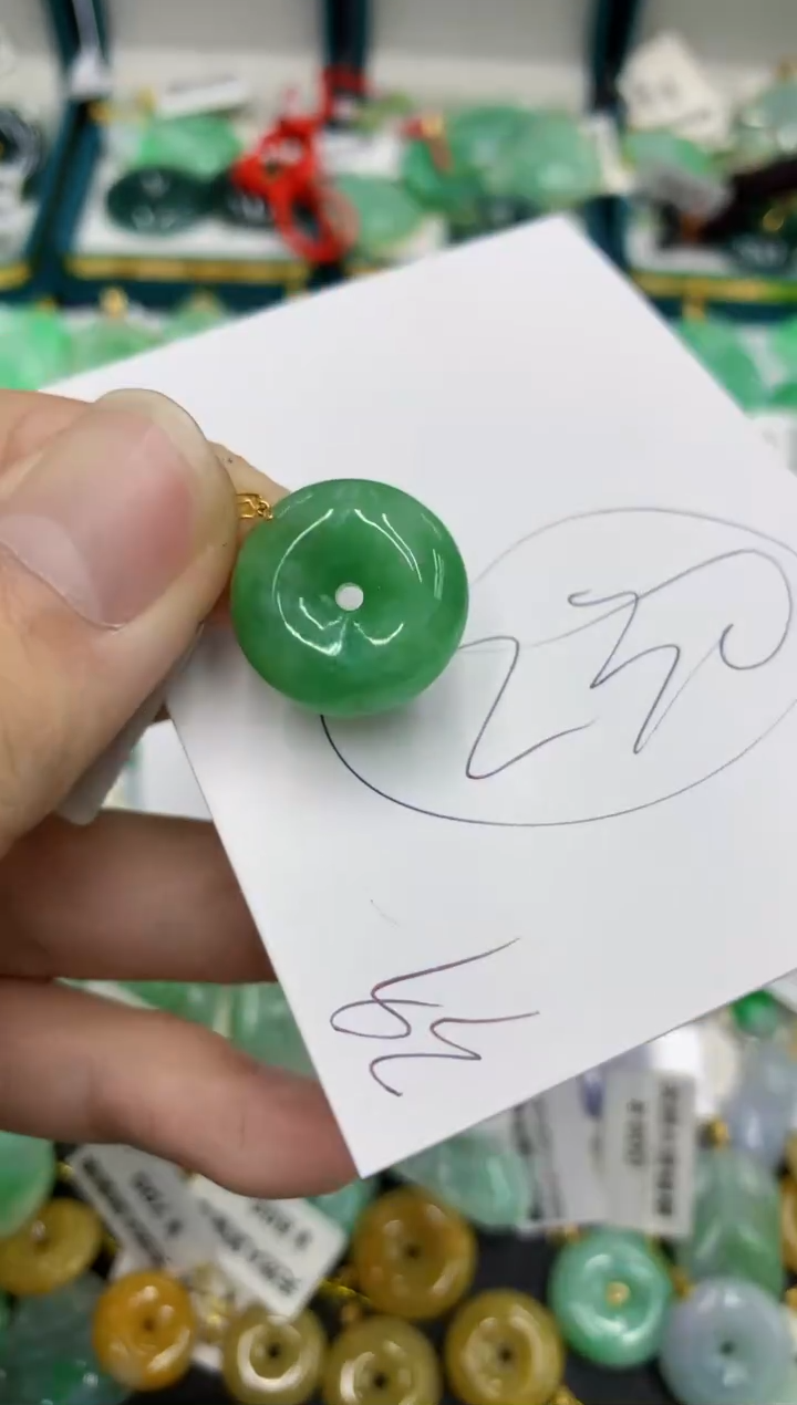 【闪购商品】翡翠颈饰18K金镶嵌号链接111111