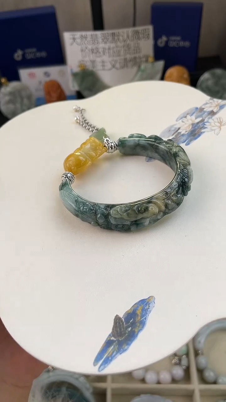 未镶嵌手链翡翠郭*手工定制默认微瑕主播介绍为准