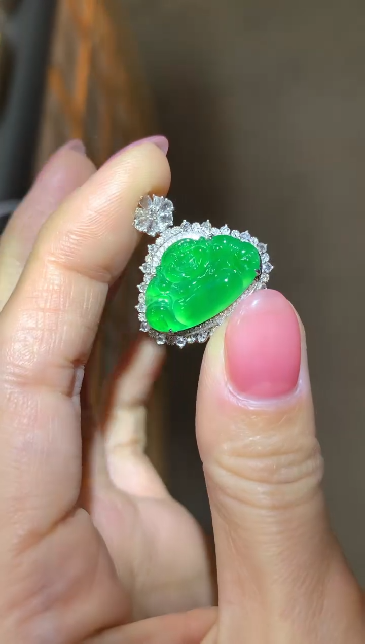 【闪购商品】翡翠颈饰18K金镶嵌|不退不换