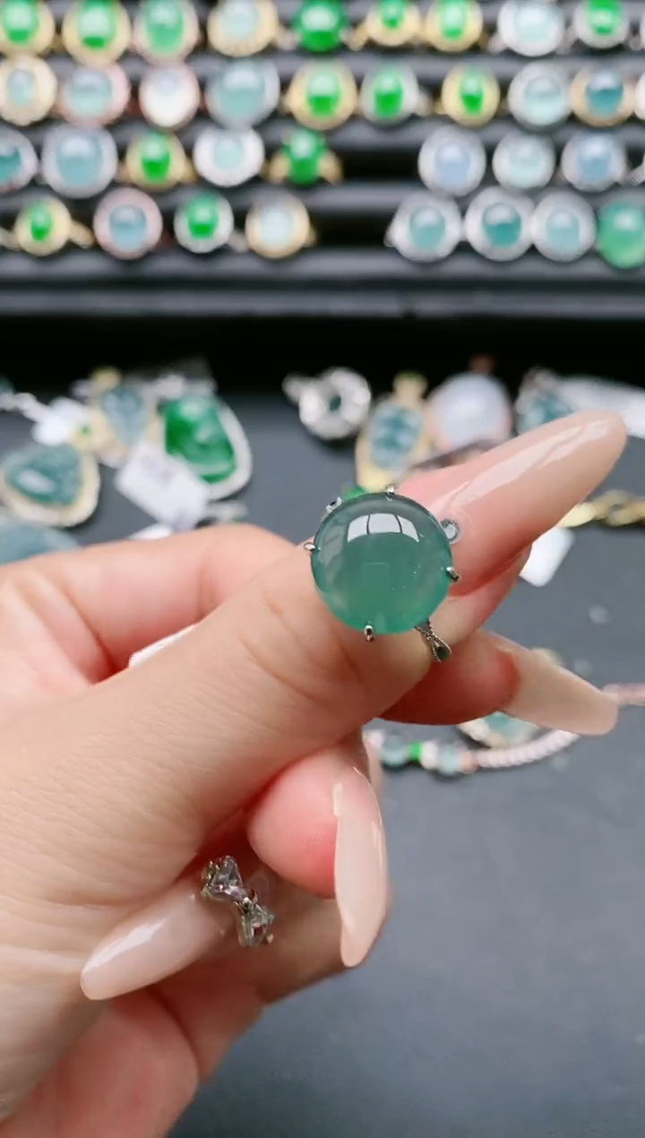 【闪购商品】翡翠戒指银S925镶嵌1111111