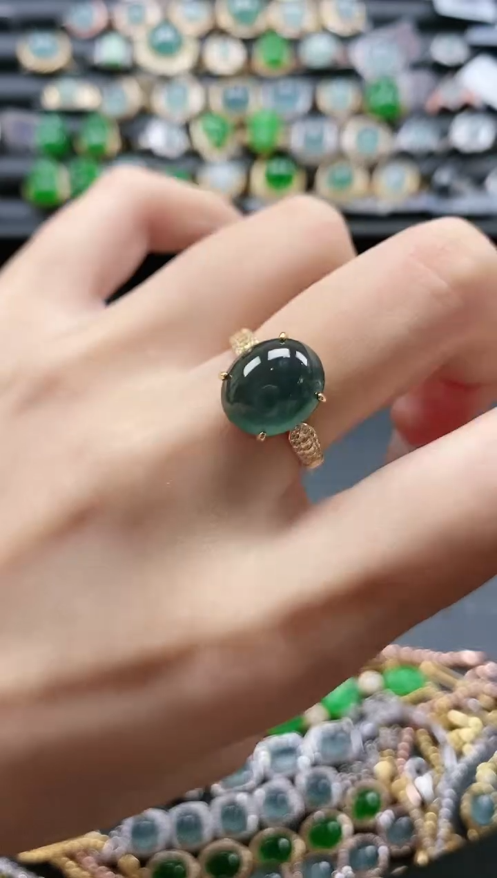 【闪购商品】翡翠戒指银S925镶嵌51511