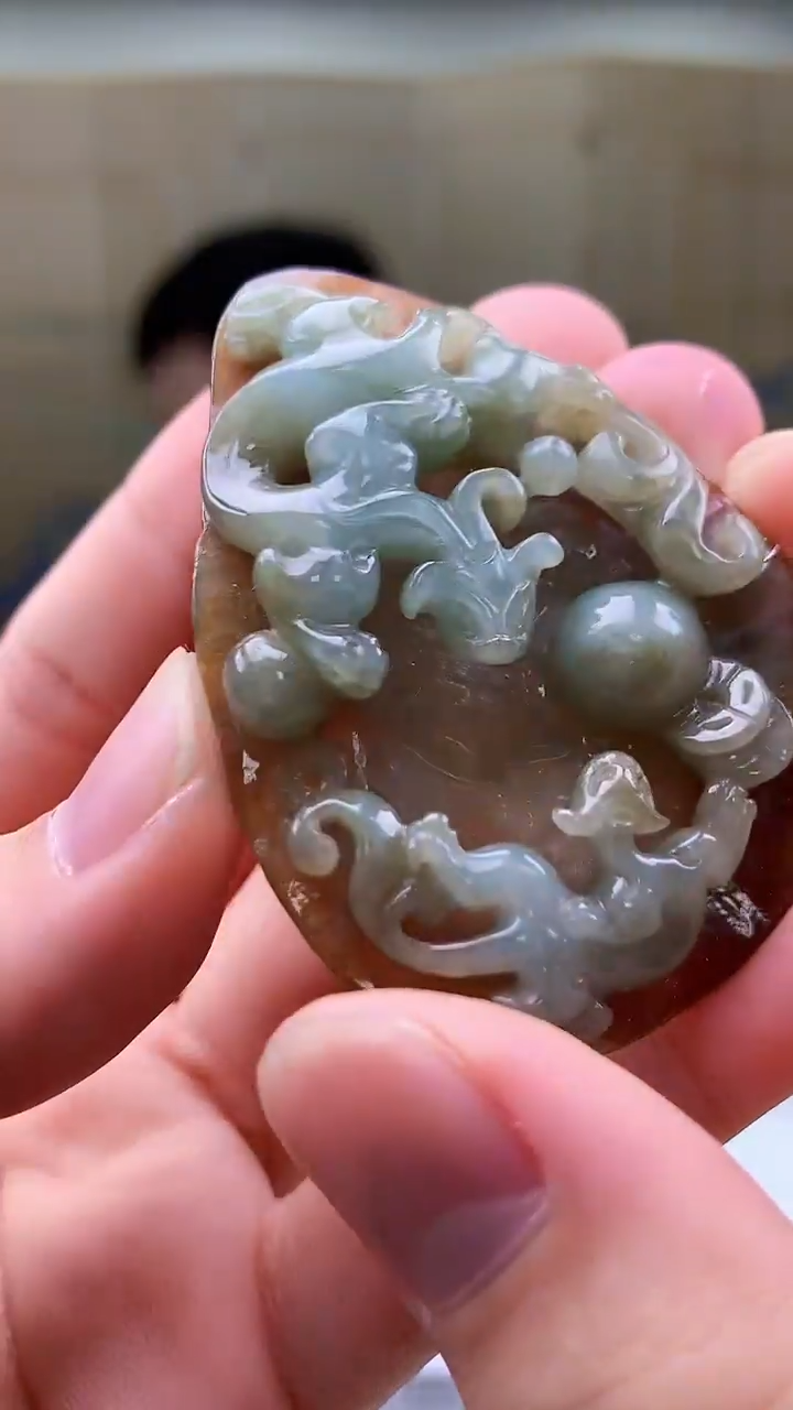 【闪购商品】定制翡翠未镶嵌4852bb-毛货挂件赠珠链65