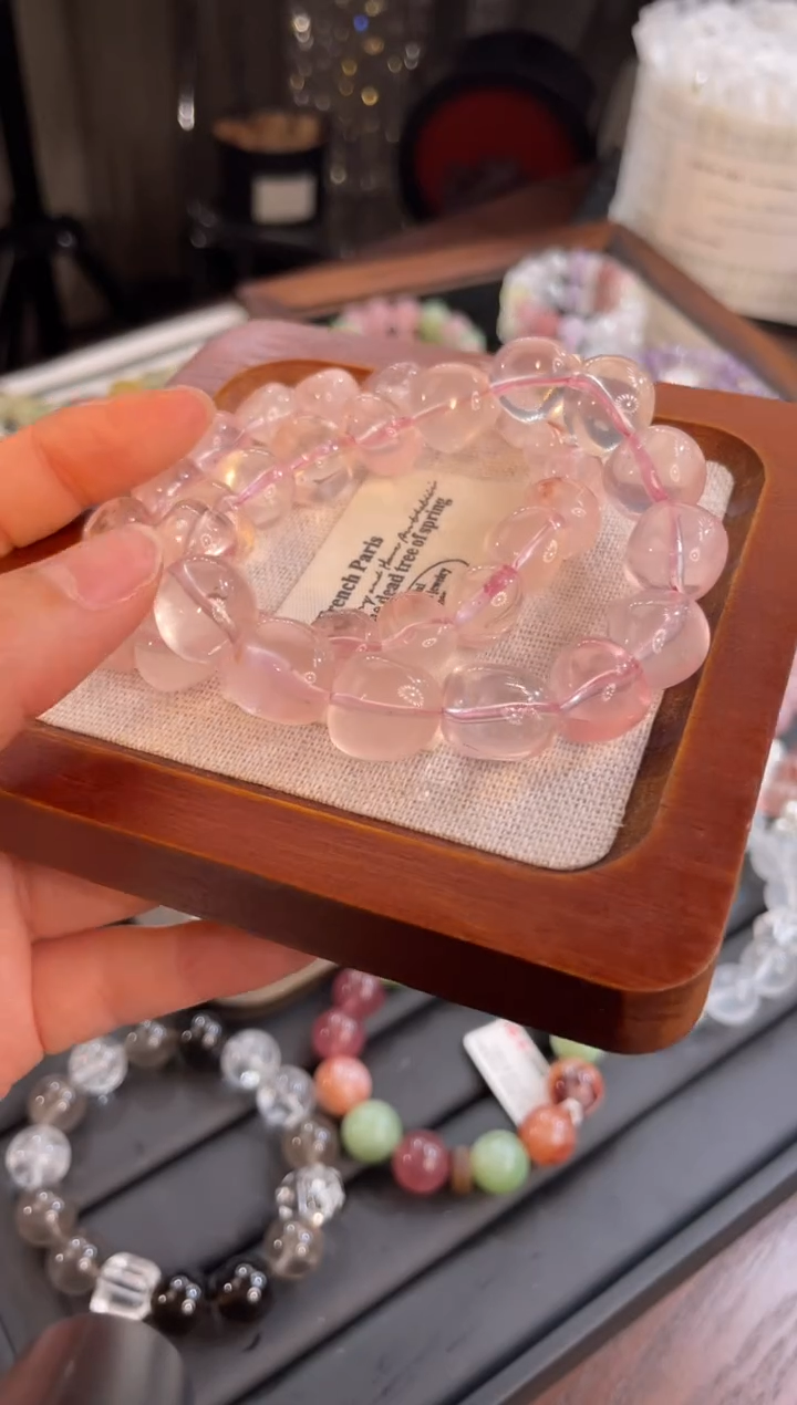 未镶嵌手链水晶冰菊粉随形随机发一