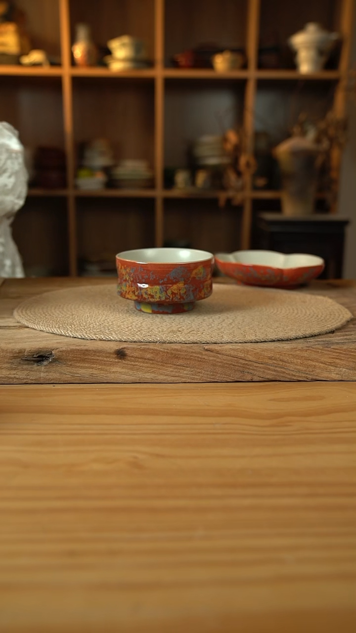 敦煌点彩系列的折腰米饭碗1个