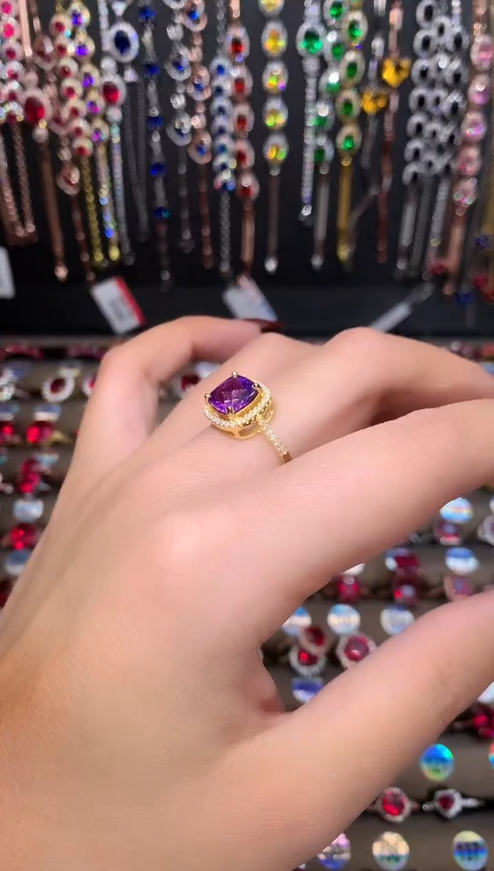 【闪购商品】水晶戒指银S925镶嵌金色