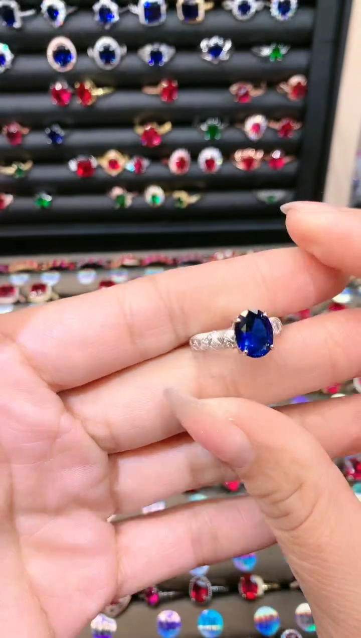 【闪购商品】蓝宝石戒指银S925镶嵌810