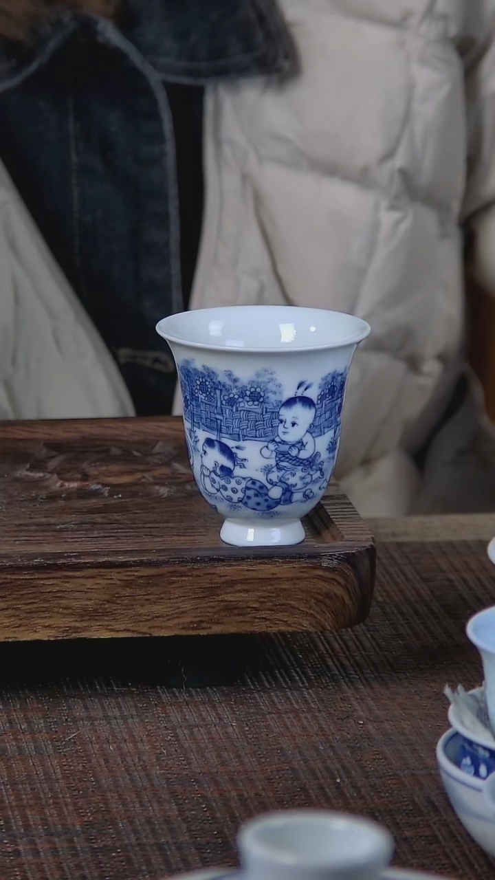 【闪购商品】折葵非器手工手绘婴戏闻香杯