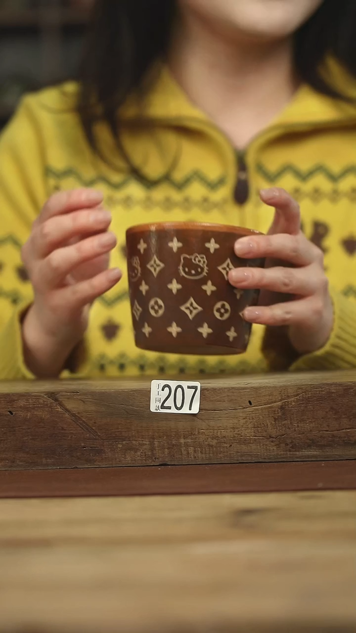 设计师手作款景德镇手作kt手握杯