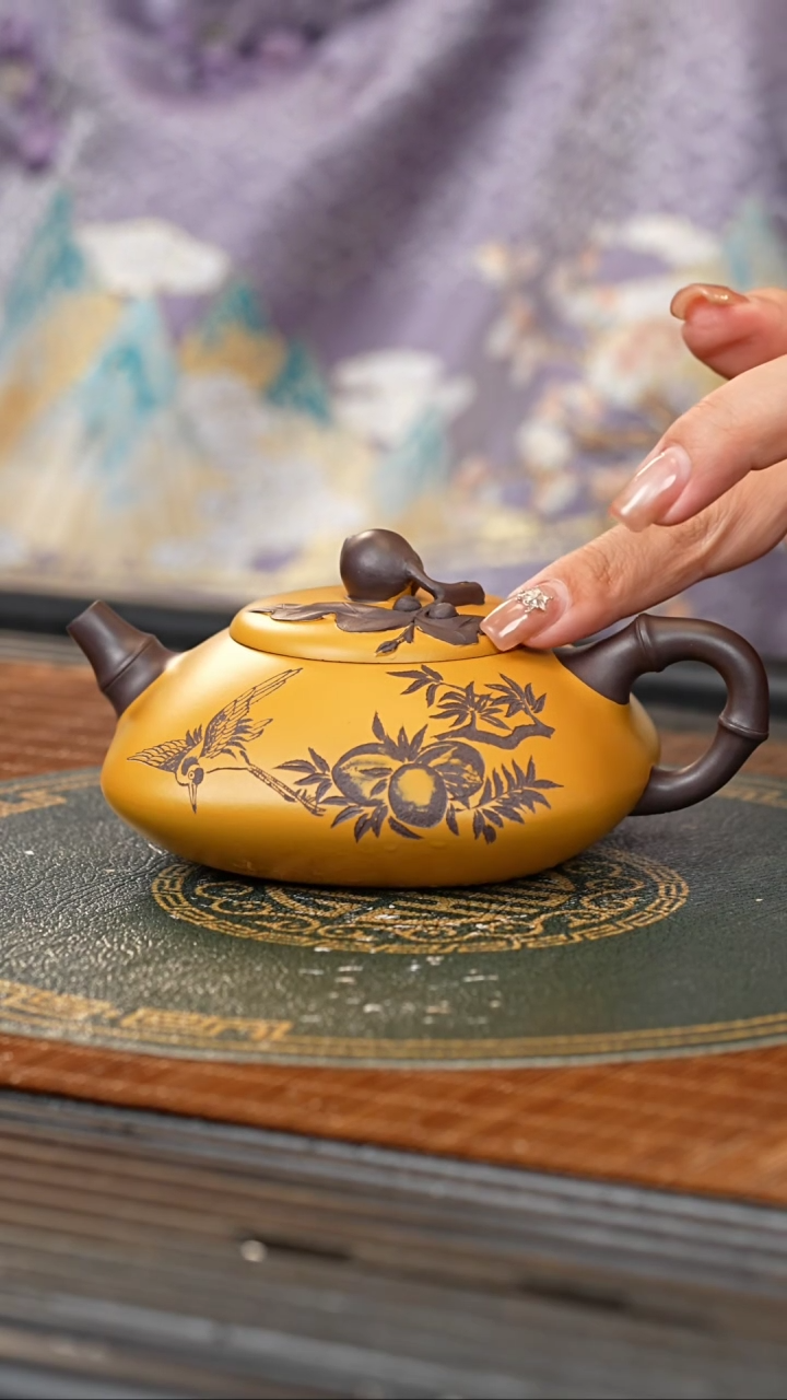 【闪购商品】紫砂茶壶ZCP 黑墩头 纳福 230cc