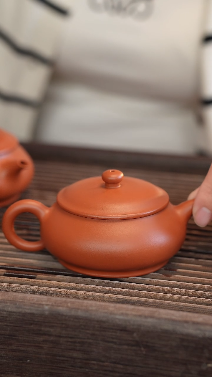 茶壶紫砂明炉 朱泥 半手工 150ccc 【宽口】