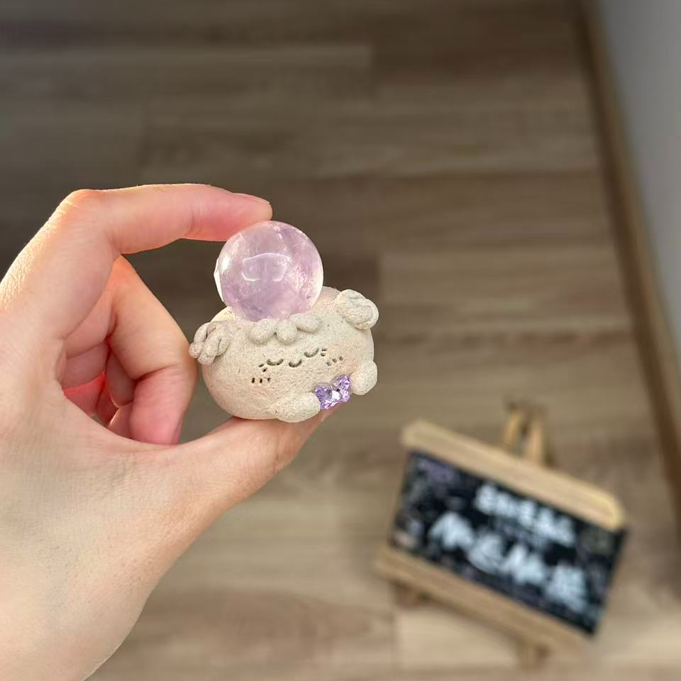 水晶小豆丁可爱紫水球球