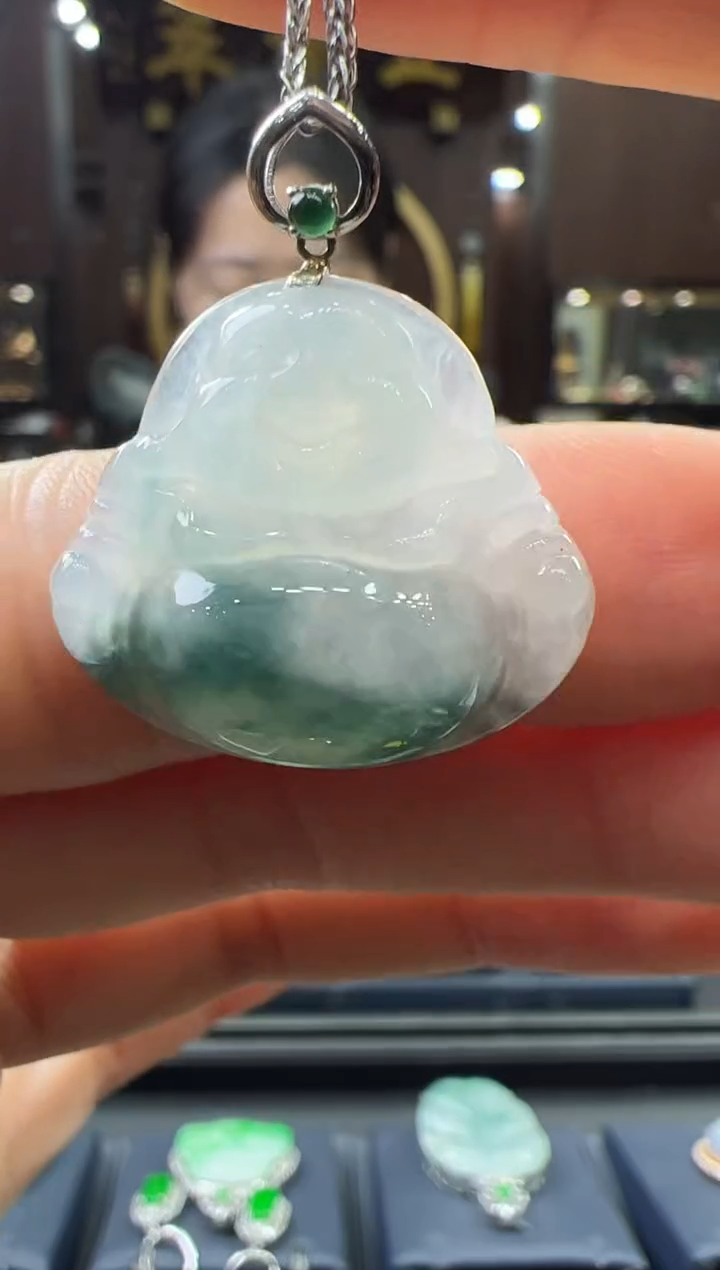 【闪购商品】翡翠挂件18K金镶嵌佛公 不含链