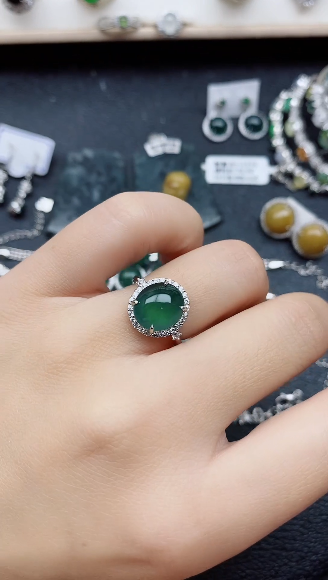 【闪购商品】翡翠戒指银S925镶嵌11111