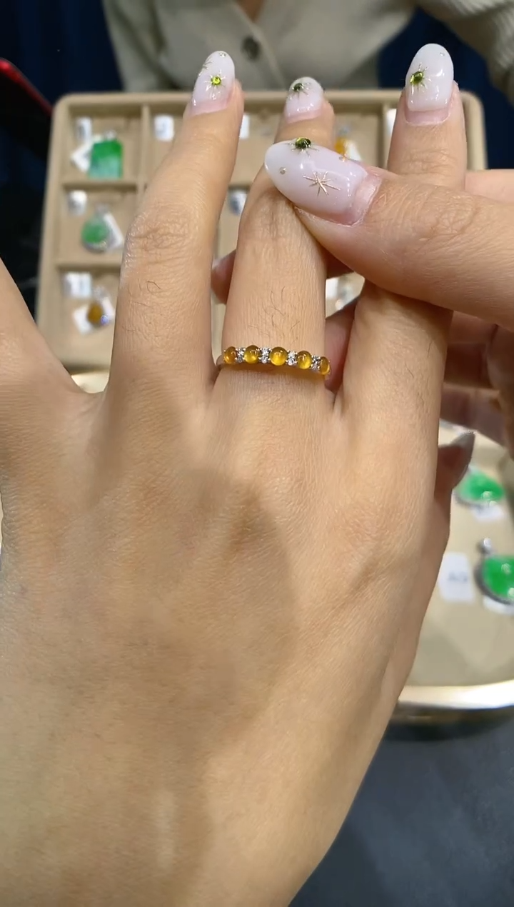 【闪购商品】翡翠戒指18K金镶嵌戒指