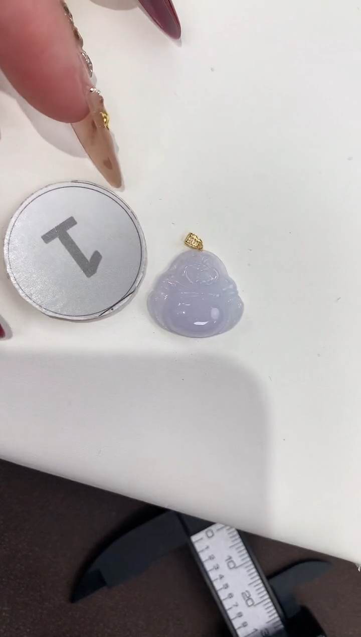 颈饰18K金镶嵌翡翠天然缅甸a货翡翠