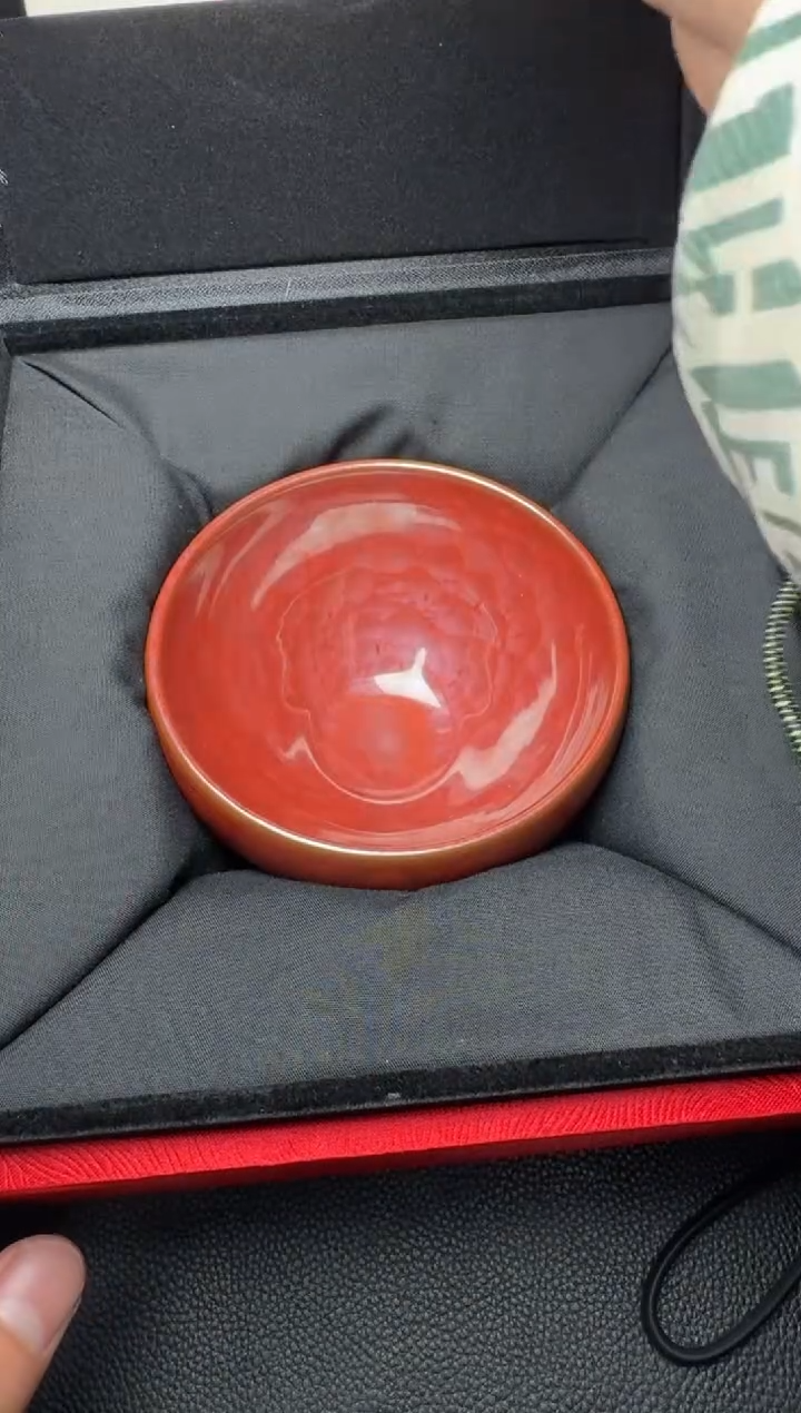 【闪购商品】茶盏廖设生柿红祥云45