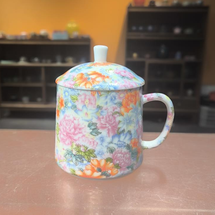 春意 珐琅彩御品两件套办公杯-5702（直播专享）