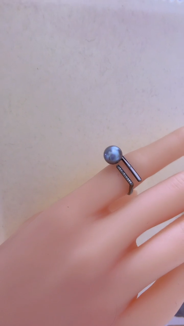 【闪购商品】海水珍珠戒指未镶嵌大溪地8.8mm+S925银戒指