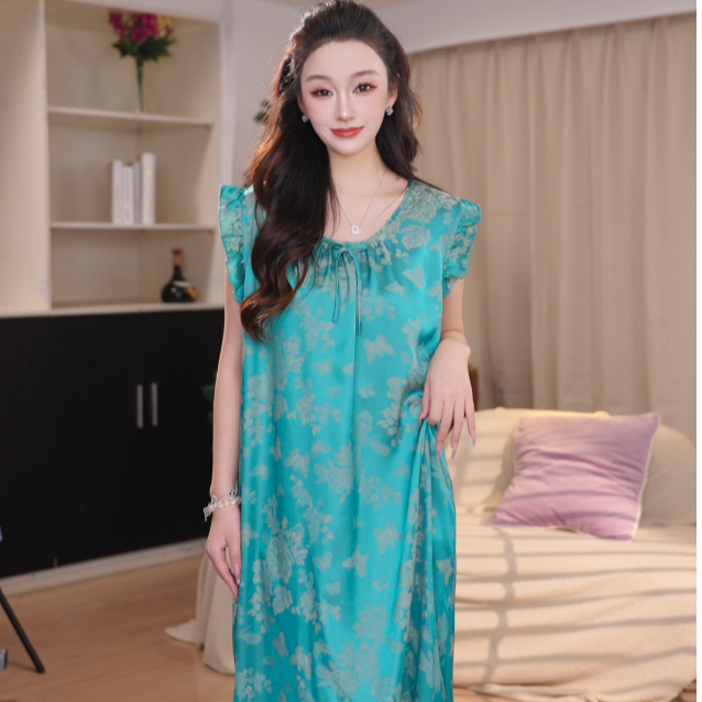 DAVINCIART达芬奇密码爆款女款冰川蝴蝶睡裙大码宽松夏季薄款睡衣