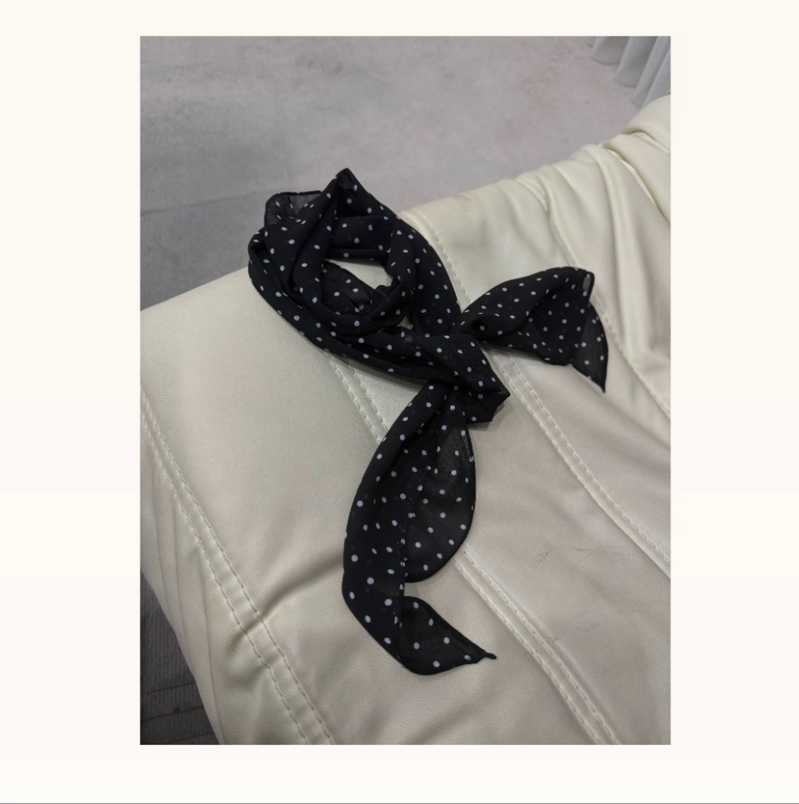 雪儿姐姐】赫本波点长丝巾法式复古气质丝巾时尚设计感小丝巾