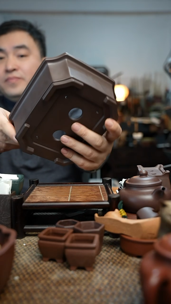 紫砂花盆黄**?長木軒精品紫砂