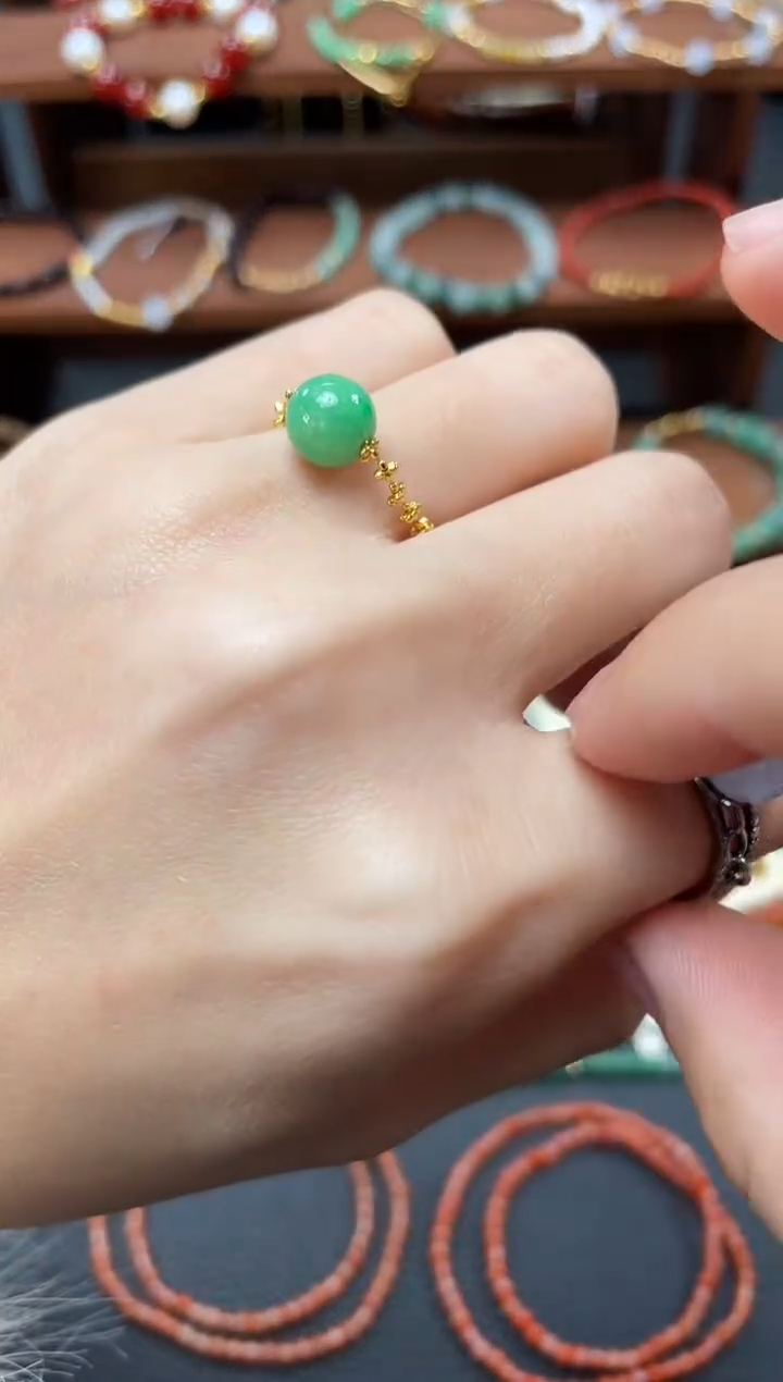 【闪购商品】翡翠戒指18K金镶嵌一个  257