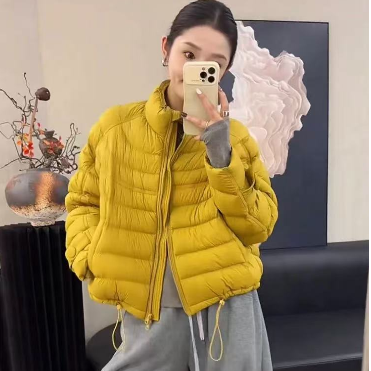 立领短款排骨棉服外套女2025冬季新款小个子休闲轻薄上衣