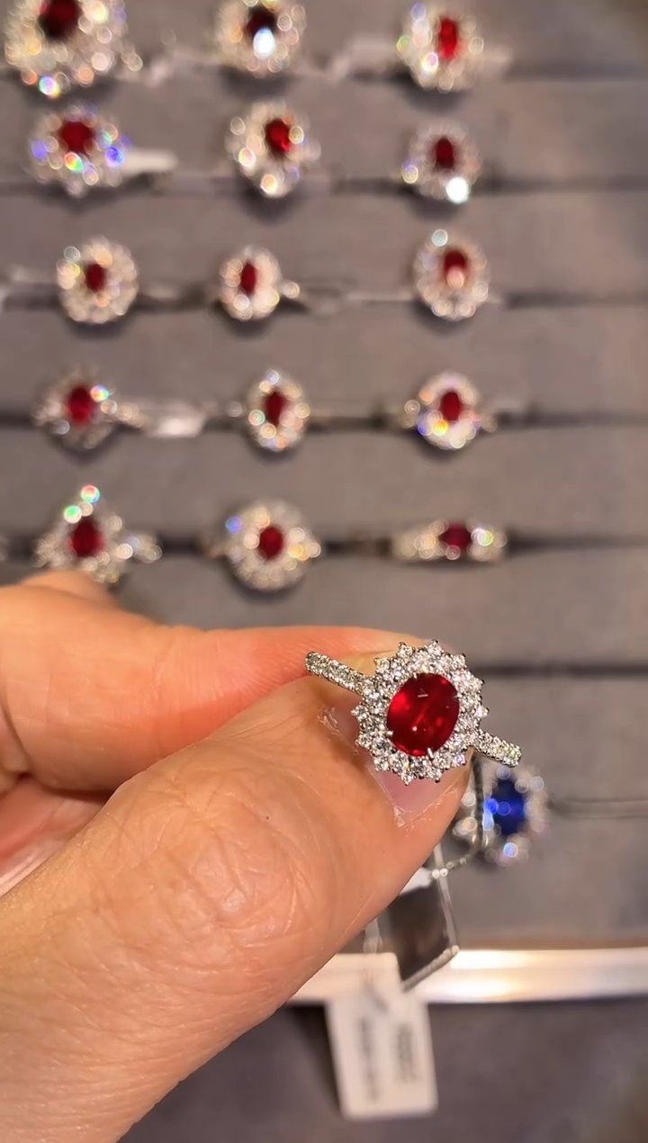 18K金镶嵌戒指红宝石【闪购】1.03ct/同步展会价/无烧鸽血红