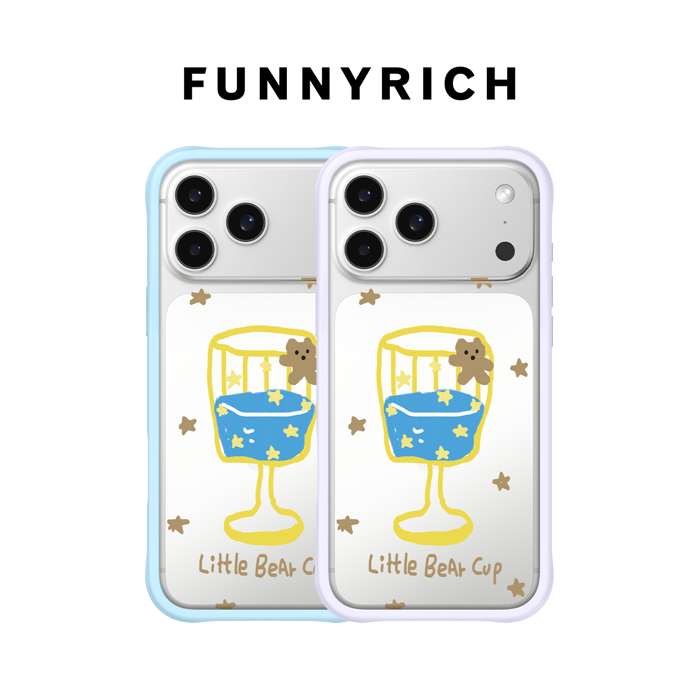 FUNNYRICH天真小熊的杯子适用iPhone17/16ProMax手机壳苹果15硅胶