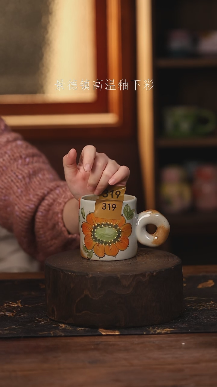 陶瓷景德镇高温釉下手绘陶瓷@L319@