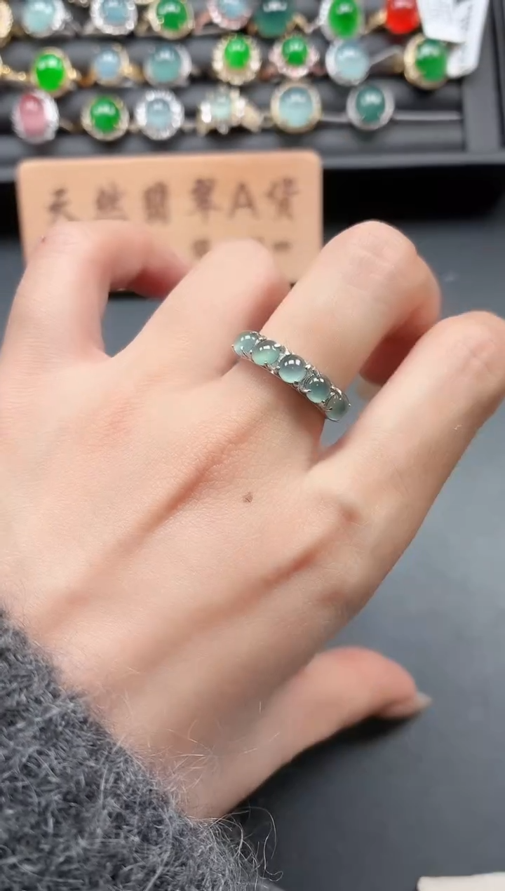 银S925镶嵌戒指翡翠111