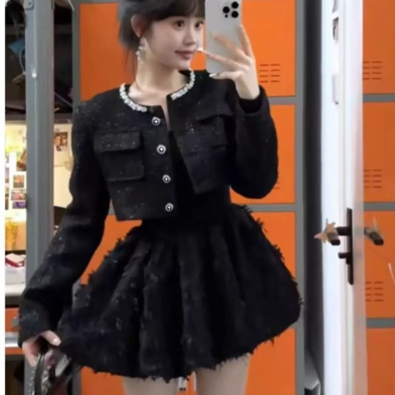 300斤PLY-细闪'富家千金‘’小香风套装9523