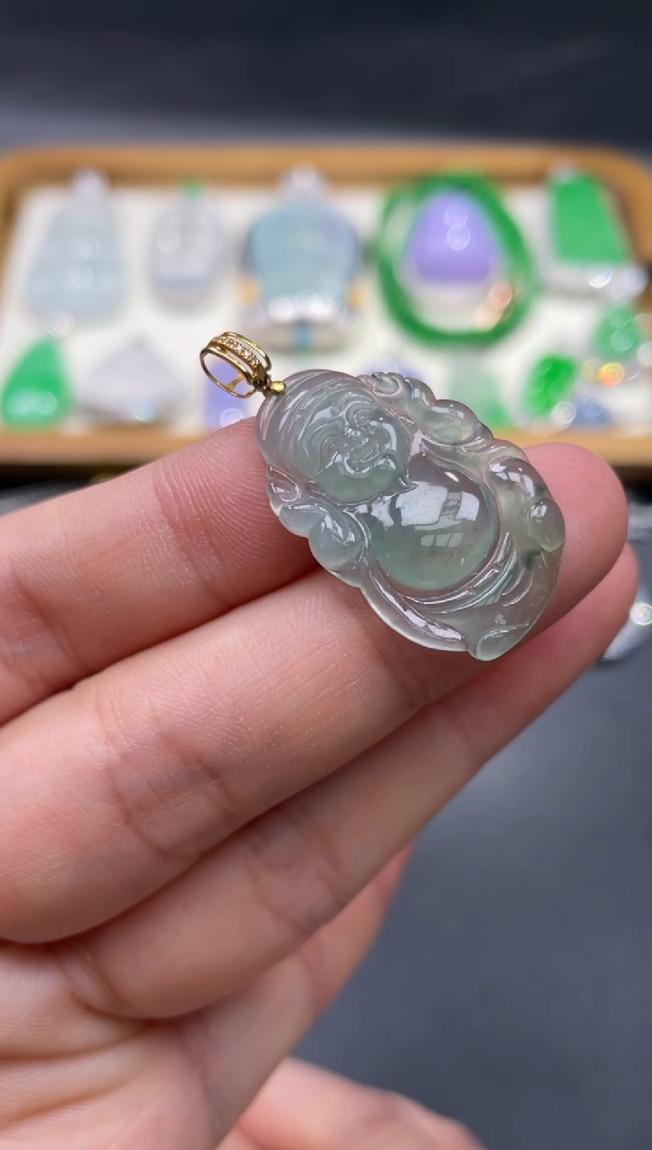 【闪购商品】翡翠颈饰18K金镶嵌124..........