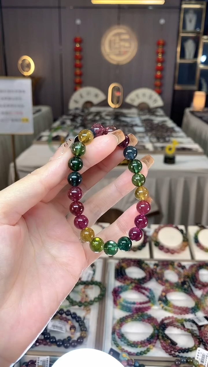 未镶嵌收藏级老矿色标净体单圈手串7mm+碧玺dan一物一证