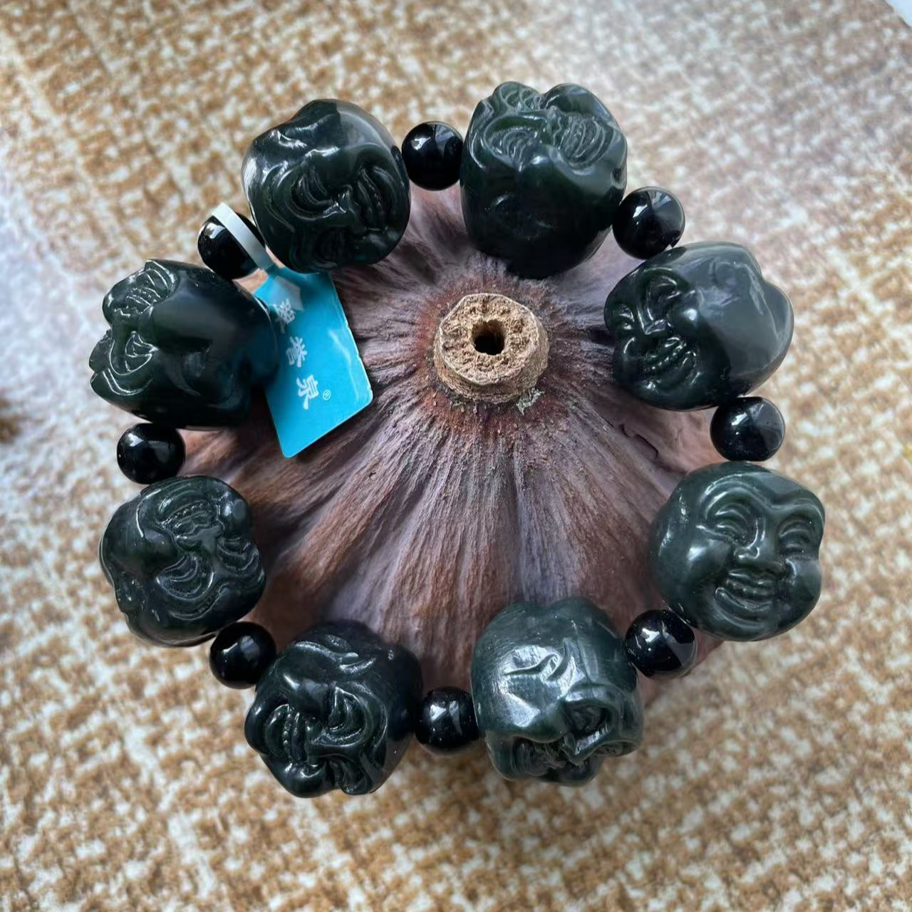 翠誉泉和田玉手串单圈  H1